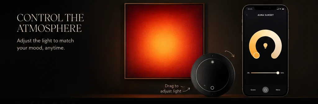 Control the Atmosphere — Aura Sunset with tactile remote and phone app