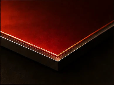 Thin 3 mm acrylic edge detail