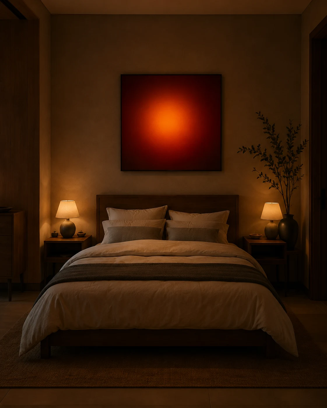 Aura Sunset in a bedroom